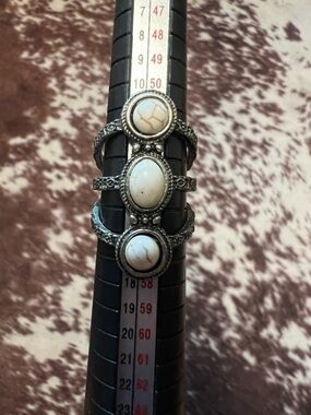 Triple White Stone Boho Ring - Women Jewelry